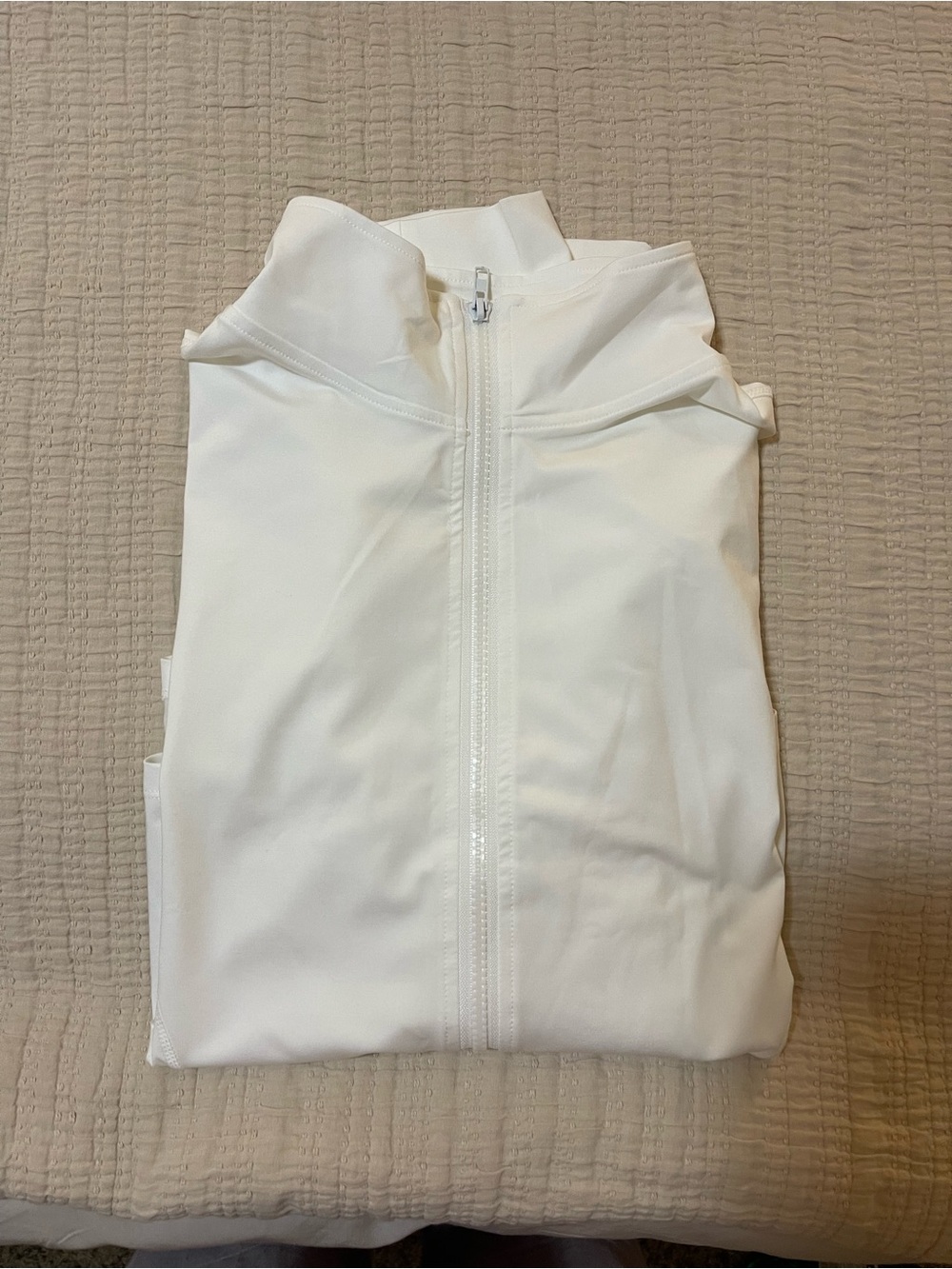 Crisp White Full-Zip Jacket